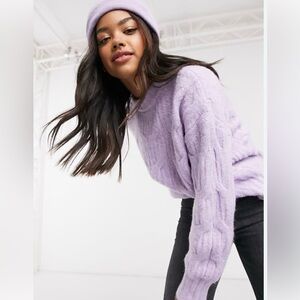 Urban Bliss Balloon Sleeve Cable Knit Sweater